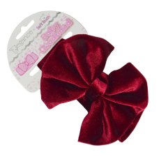 HB114-BU: Burgundy Velour Headband w/Bow